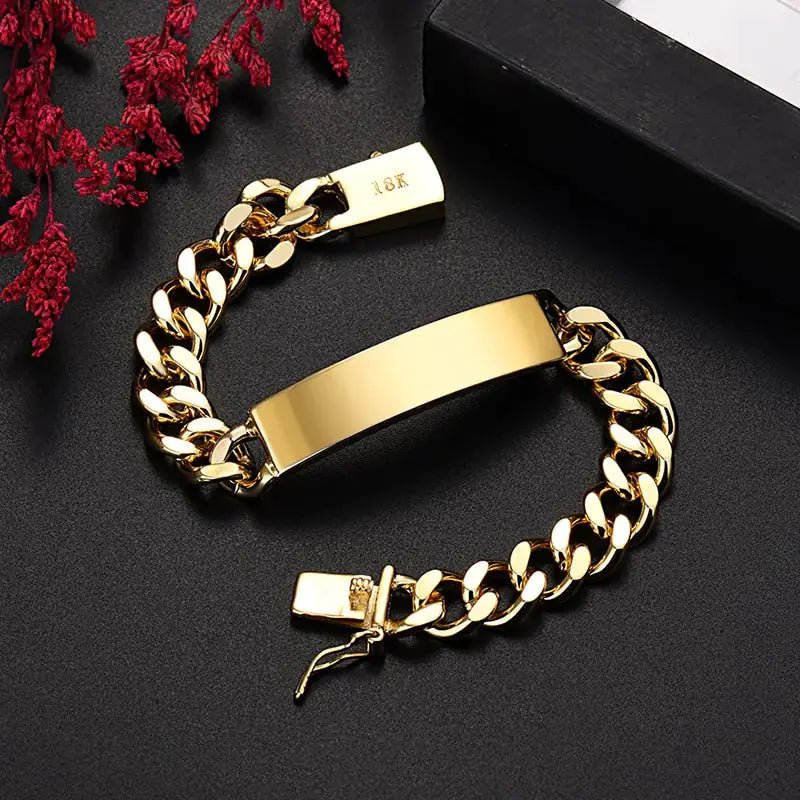 18K Gold 10MM Chain Bracelets