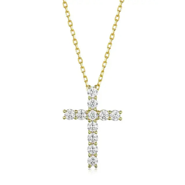 925 Silver Moissanite Diamond Cross Pendants For Women - Rosa Apparel