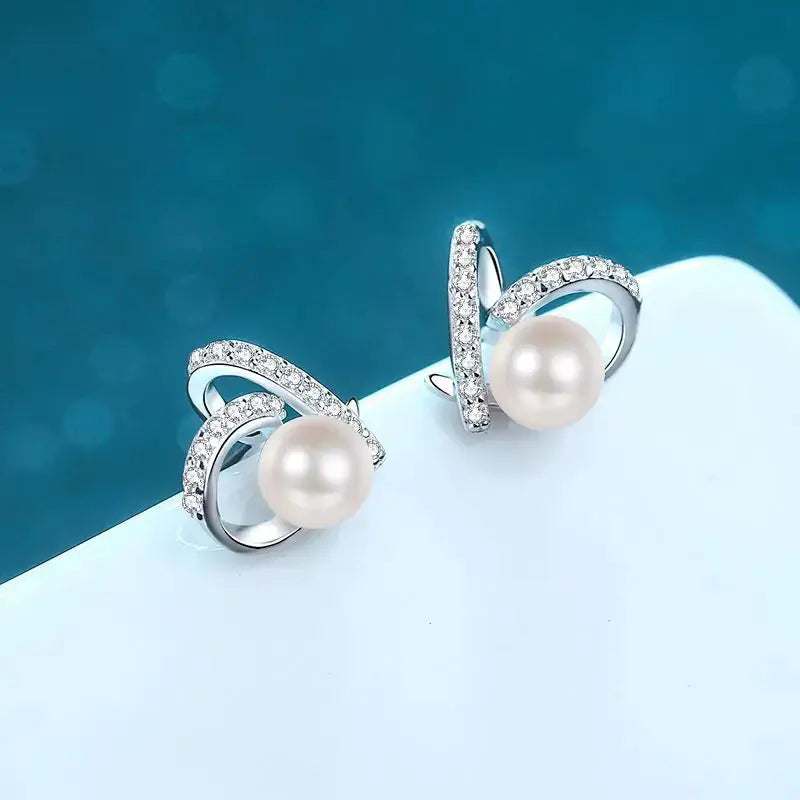 925 Sterling Silver Freshwater Pearl Engagement Stud Earring