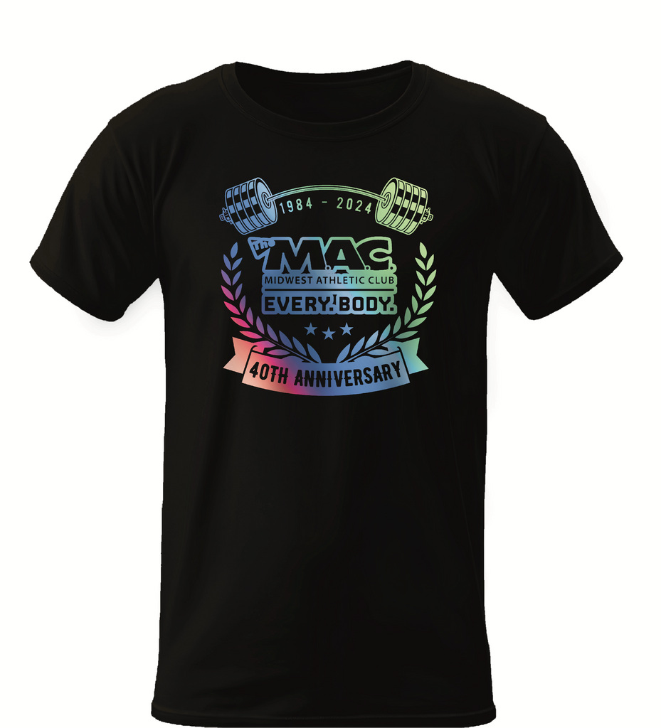 40th anniversary MAC Tee rainbow tint